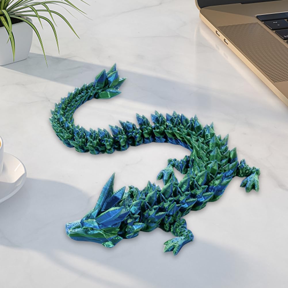3D Printed Dragon Egg, Mystery Crystal Dragon Egg Fidget Toys Surprise, Easter Eggs Articulated Crystal Dragon Eggs With Dragon Inside (Laser Green)