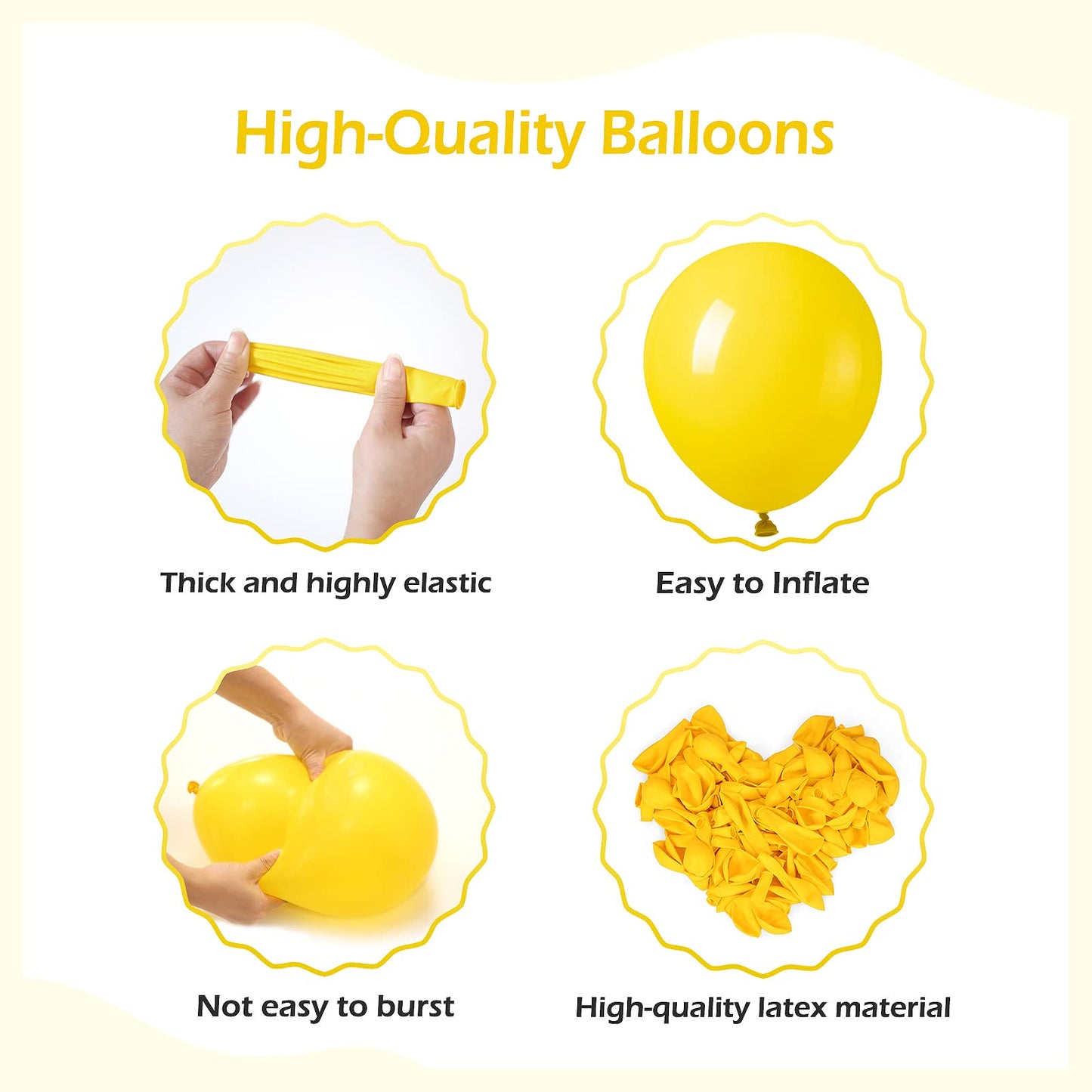 Fotiomrg 110Pcs Yellow Balloon Garland Arch Kit, 18 12 10 5 Inch Yellow Latex Balloons Different Sizes Pack For Birthday Graduat