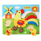 UJEAVETTE Educational 3D Jigsaw Puzzle Board Shape Recognition RaisedPiece Puzzle Board Colorful Early Learning Toy Cartoon Sty