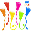 48Pcs Sticky Hands Bulk Kids Party Favors Foot Shape Stretchy Sticky Hand Fidget Toys Kids Easter Basket Stuffers Birthday Goodie Bag Stuffers Treasure Box Toys For Classroom Prizes Party Supplies
