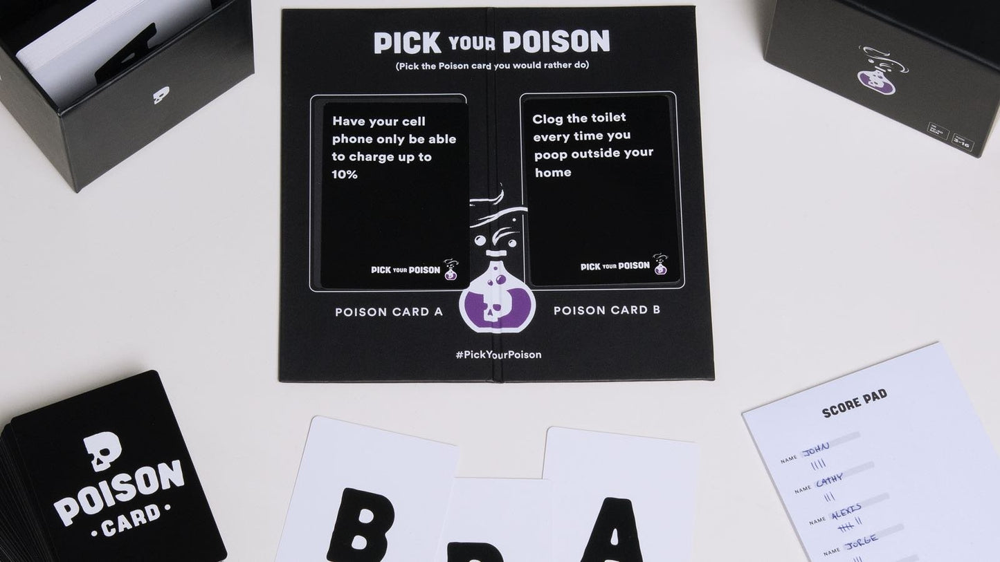 Pick Your Poison Party Game + Family Expansion Set - The What Would You Rather Do?    Card Game For Kids, Teens, College Student