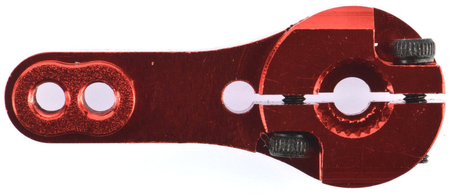 Apex RC Products 23T for JR/Airtronics/KO Red Aluminum Dual Clamping Servo Horn - 2 Pack #8006