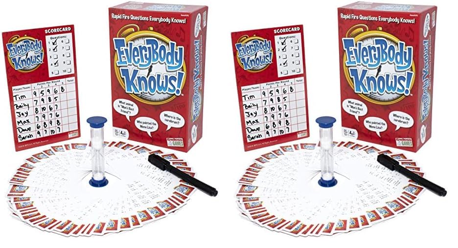 Endless Games Everybody Knows! - Trivia Card Game - 2018 Edition (Pack of 2)