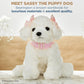 Bearington Sassy Plush Stuffed Animal White Puppy Dog 10 Inches