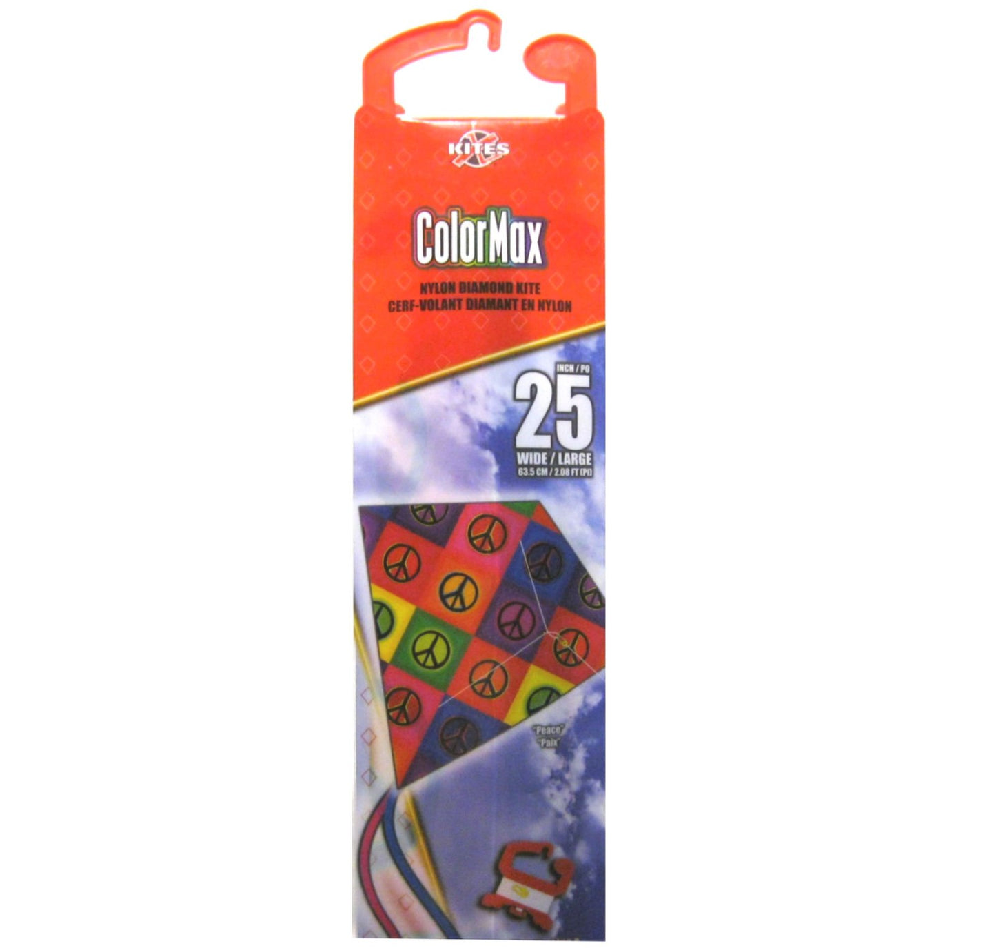 Brainstorm 25 Inch Peace Colormax Nylon Diamond Kite With Line & Winder/Handle