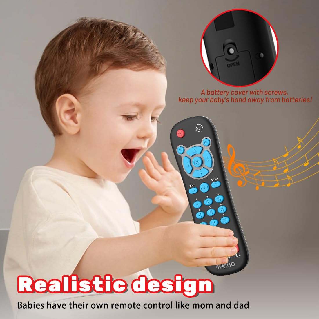 Baby Remote Control Toy For 1 Year Old Boys Girls Gifts Realistic Toddler Tv Remote Toy With Music And Light Early Education Lea