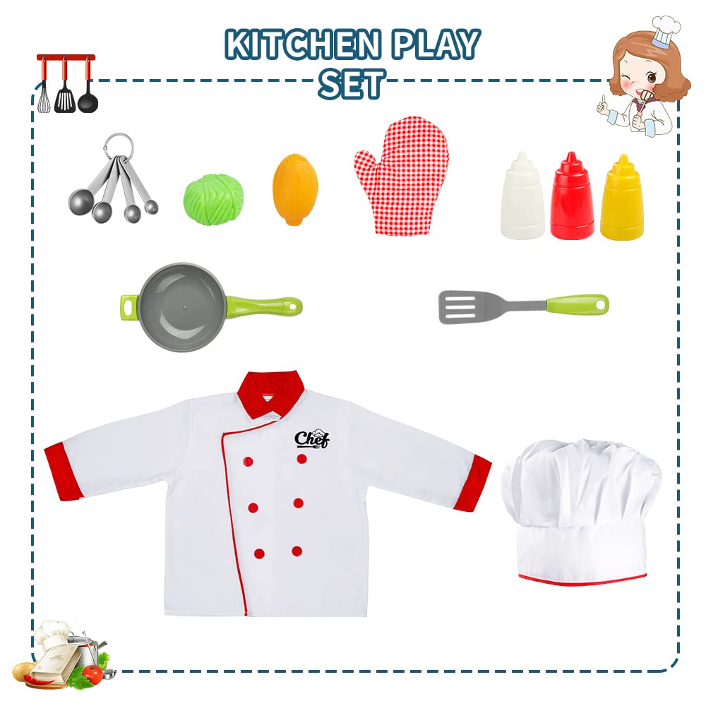 Lesheng Space Chef Costume For Kids, Cook Role Play Dress -Up Set With Realistic Kitchen Toys, Pretend Chef Outfit For Halloween