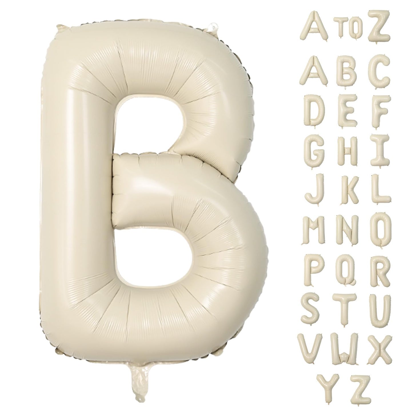 Biapian 40 Inch Letter B Balloons, Giant Cream B Foil Balloon, Big Single Alphabet A-Z Balloons, Beige Large Aluminum B Balloons