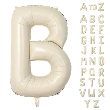 Biapian 40 Inch Letter B Balloons, Giant Cream B Foil Balloon, Big Single Alphabet A-Z Balloons, Beige Large Aluminum B Balloons