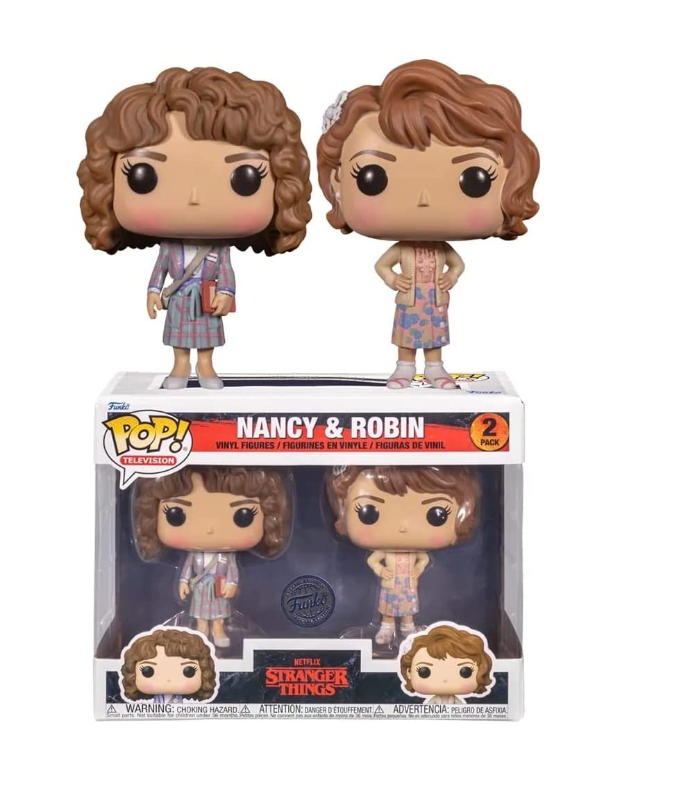 Funko Stranger Things Nancy And Robin 2 Pack Exclusive Pop Vinyl Figure Bundle