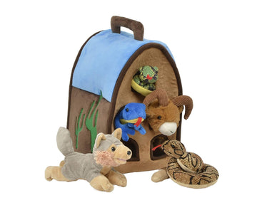 Desert Barn- 5 Stuffed Animals In Desert Carrying Barn Case