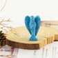 Ouubuuy Blue Turquoise Crystal Angel Figurines Statues Natural Gemstone Carved Pocket Guardian Angel 1.5 inch for Healing Reiki