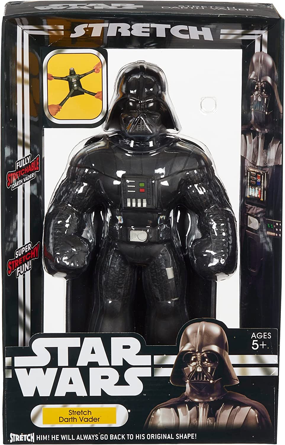 Stretch Armstrong 10-Inch Darth Vader Action Figure - Black Helmet Series for Ages 5-8, Multi-colored