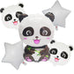 Atpata Funky Jungle Theme Animal Foil Balloons (Panda Set of 5)