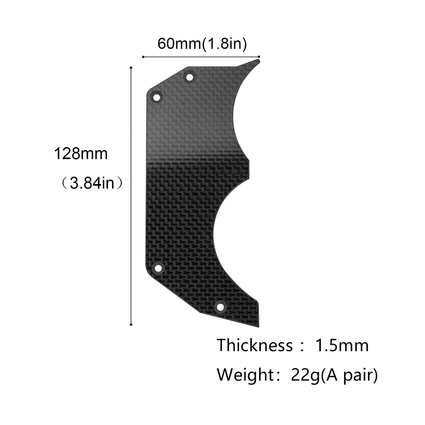 1.5Mm Carbon Fiber Air Dam Diffuser For Arrma 6S 1/7 Infraction/Limitless/Felony,Wheel Covers Lightweight Left And Right Carbon