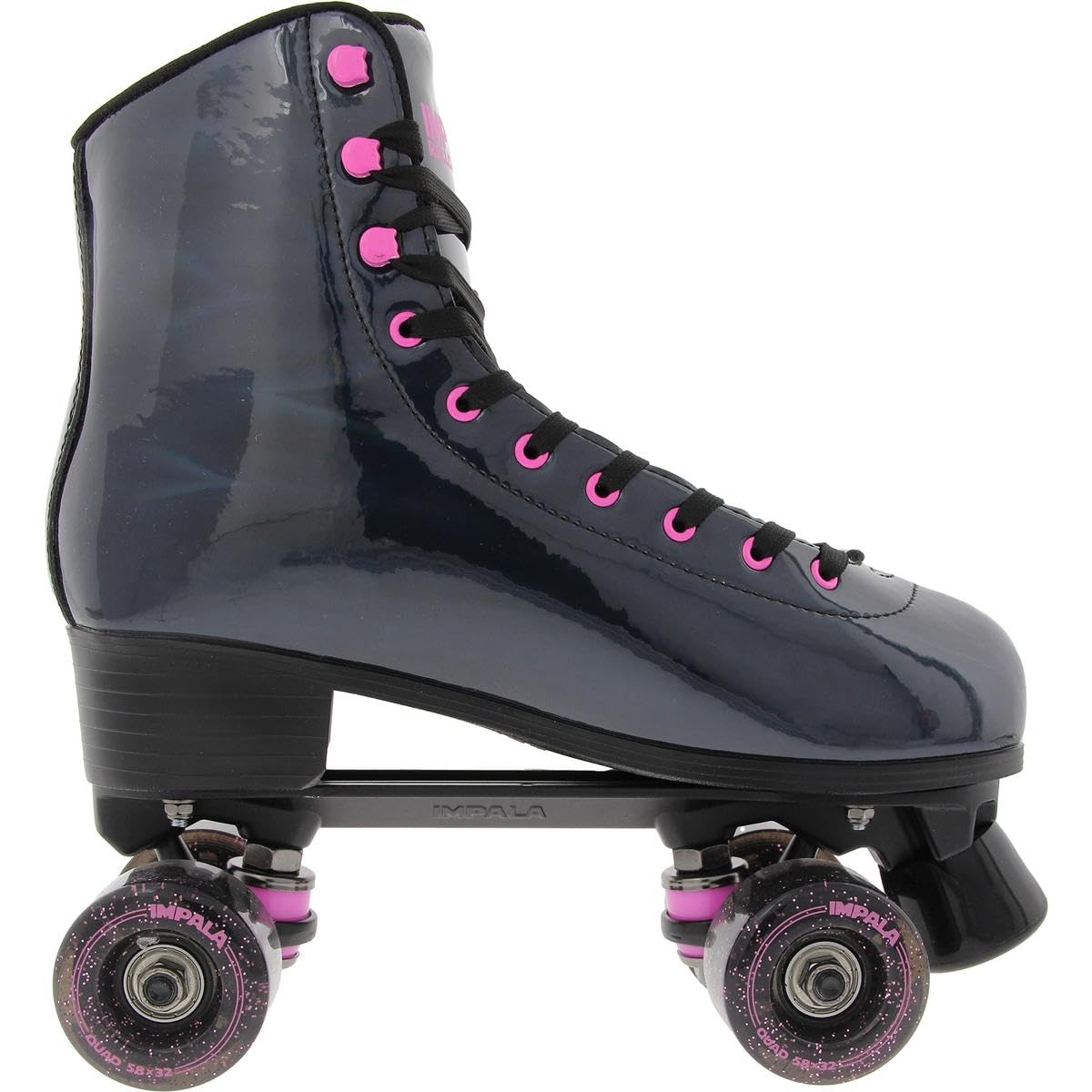 Impala Rollerskates Girl's Impala Quad Skate (Big Kid/mature-themed) Black Holographic 11 (US Men's 9  Women's 11) M