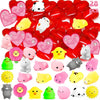 Umeelr 28 Packs Valentine Squishies Mochi In Hearts With Cards, Cute Mochi Squeezes Valentines Day Gifts Squishies Toys For Kids Classroom Exchange Prize Supplies