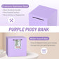 Adults Piggy Bank Must Break To Open, Unbreakable Stainless Steel Piggy Bank For Adults, Metal Savings Box For Cash Saving (Purp