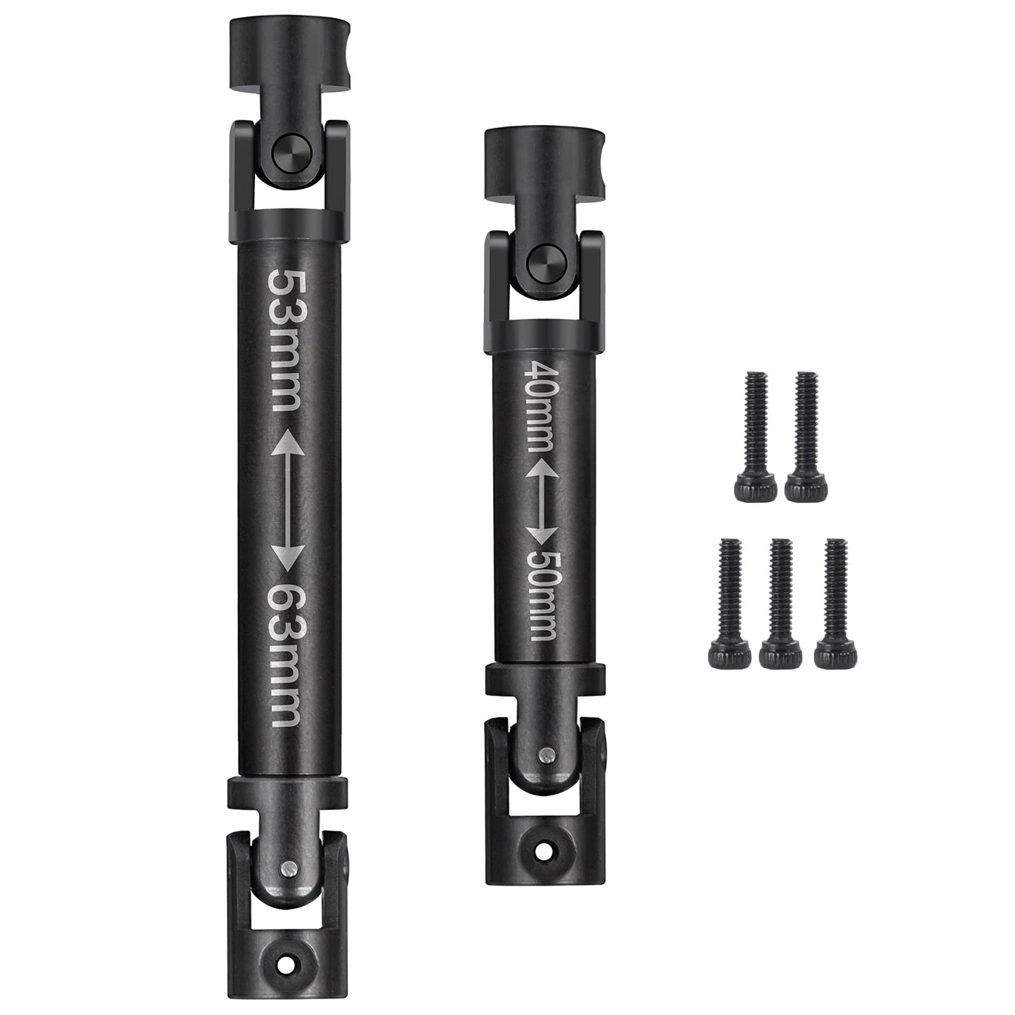 Que-T 1 Pair Metal Hard Steel Drive Shafts Driveshafts for 1: 24 Axial SCX24 AX100002 AX100001 RC Car