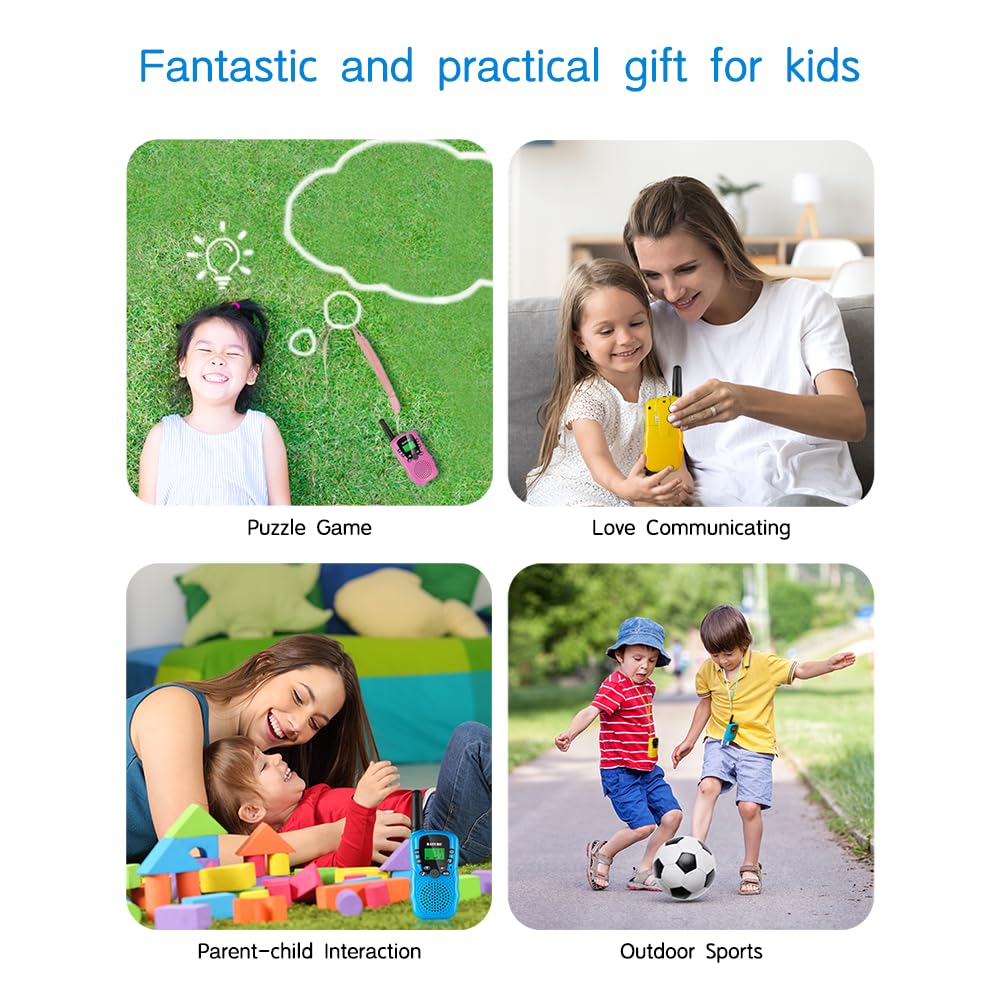 Walkie Talkies for Kids Toys for Boys Girls 4-6, 3 Miles Range Walkie Talkie to Camping, Outdoor 4 Year Old Girl Birthday Gifts