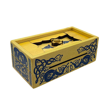 Project Genius Viking Sea Chest Classic Wooden Brainteaser Puzzle Box, Gift For Kids 8+, Teens, And Adults - Secret Hidden Compartment For Gift Cards, Cash, And Valuables- True Genius Norse Trick Box