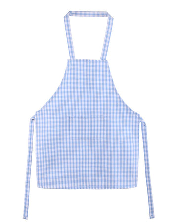 Jennice House Kids Aprons, Children'S Artists Aprons Pure Cotton Gingham Aprons With Pocket And Adjustable Neck Strap, Painting Apron, Baby Chef Apron Party Aprons (Blue, L)