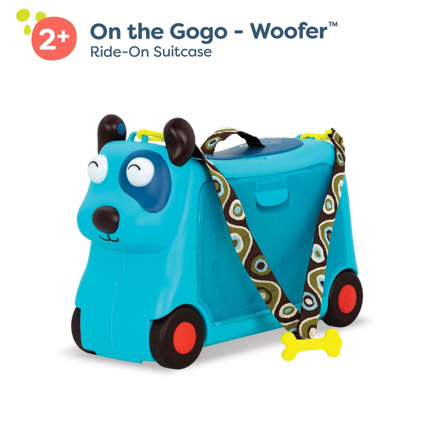 B. Toys- On The Gogo - Woofer- Ride-On Suitcase – Kids Luggage – Storage Space For Travel – 2 Years +