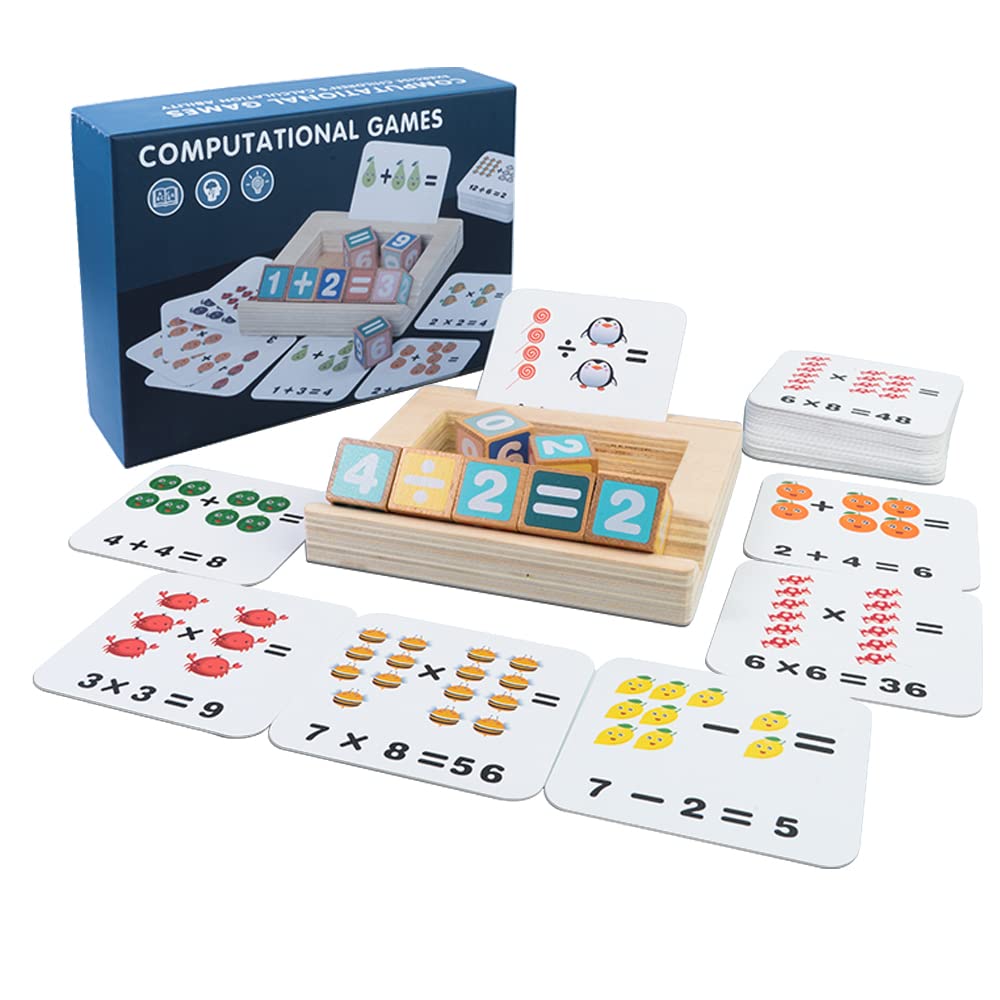 Cubelelo Dice And Card Computational Games | Learn Math_Skills Counting With Flashcards And Dices | Wooden Arithmetic Interactiv