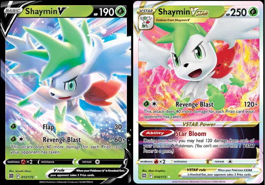Shaymin V & Vstar 014/172 Brilliant Stars - Ultra Rare Pokemon Card Lot