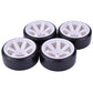 LAFEINA RC Plastic Wheel and Tire Set, 63mm Hard Tyres for 1/10 Drift Car HSP Tamiya HPI Kyosho On-Road Drifting Car (White)