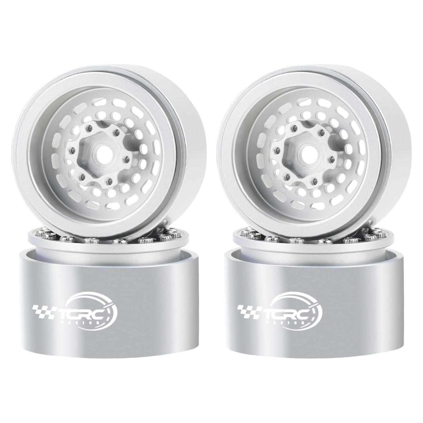 TCRC 4PCS Aluminum Deep Dish 1.0 Inch Beadlock Wheels Hubs for 1/24 Axial SCX24 TRX4M FCX24 Redcat Ascent-18 HPI Venture18 1/18