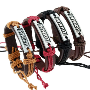 Taichell 4Pcs WWJD Bracelets for Men