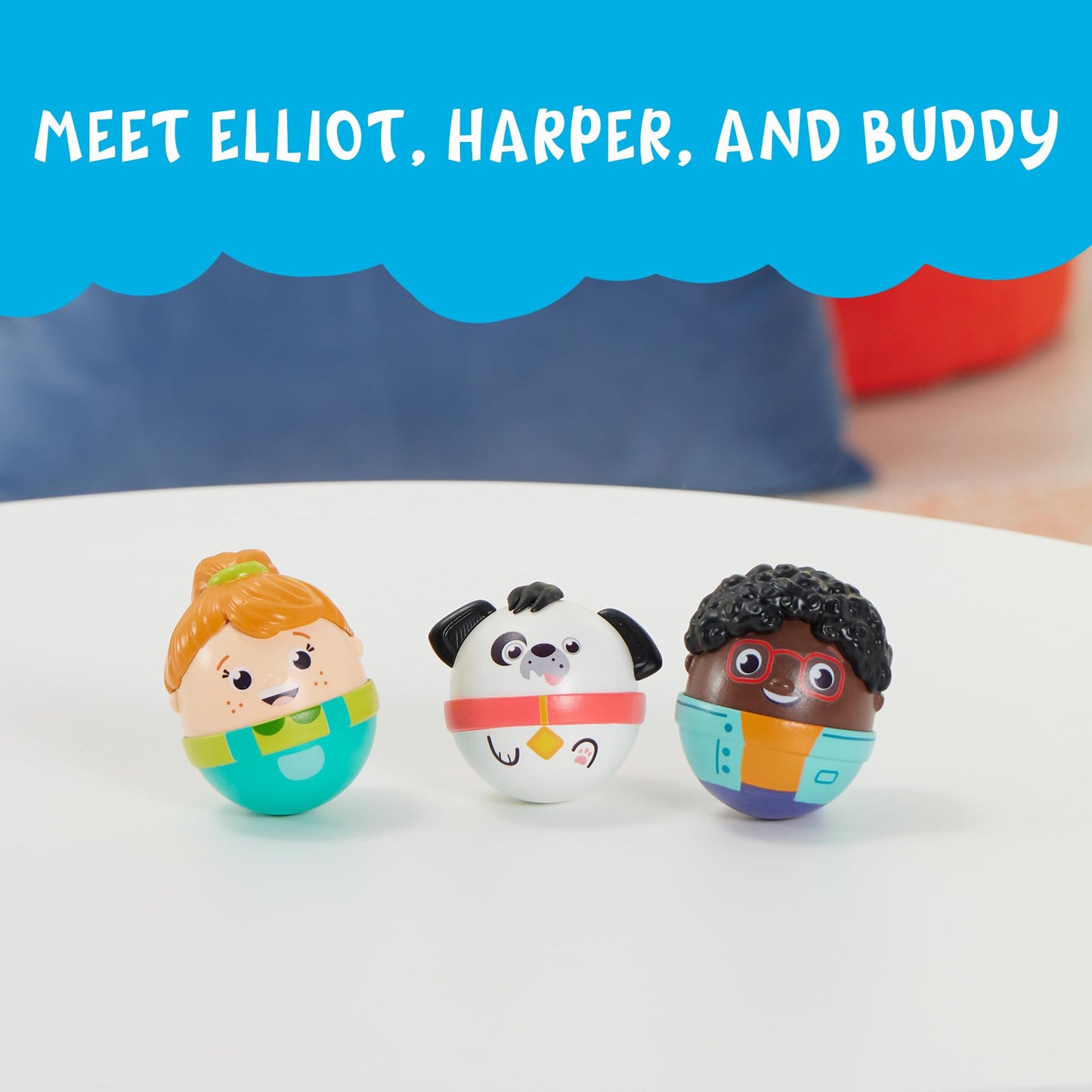 Playmonster Playskool Weebles My Best Friends - Weeble Wobble Preschool Toy For Toddlers, 2 Weebles Characters + 1 Weebles Pet Dog For Kids Ages 12 Months And Up