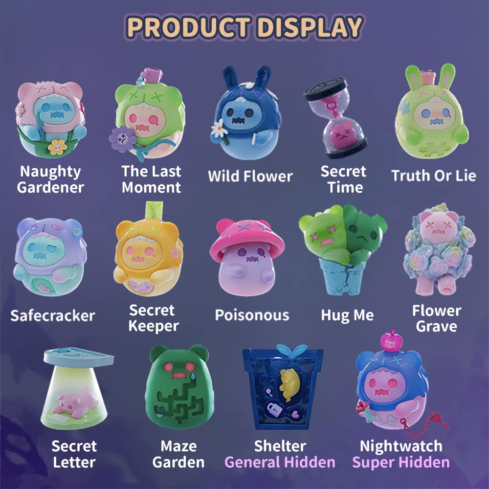 Beemai Ghost Bear The Secret Bear Garden Series 3Pc (No Repeat) Random Design Cute Figures Collectibles Birthday Gift
