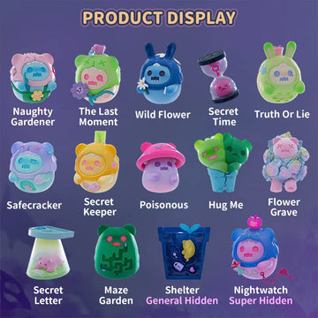 Beemai Ghost Bear The Secret Bear Garden Series 3Pc (No Repeat) Random Design Cute Figures Collectibles Birthday Gift