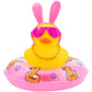 Wonuu Car Duck Rubber Duck Car Ornaments Duck Car Dashboard Decorations With Cute Headband Swim Ring Necklace Sunglasses, B-Pink