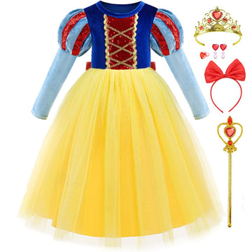 Itvti Princess Costume For Girls Dresses Toddler Kids Outfit For Halloween Birthday Party Cosplay With Accessories(Tag 130)