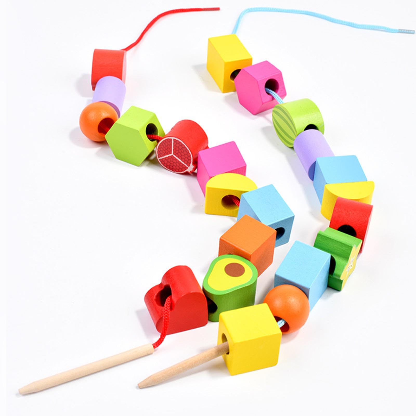 Bnf Montessori Wooden Beads Sequencing Toy Set Lacing Beads For 1 2 3 4 5 6 Kids Baby | Toys For Baby | Developmental Baby Toys