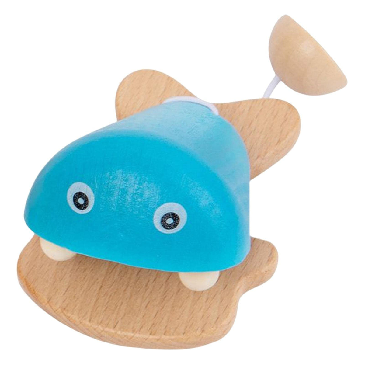 Ilsmysutra Mini Wooden Fish Castanet Toy Cartoon For Musical Instruments Toy 18 Months+ Blue