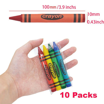 Lucky Art Crayons Bulk 4 Packs Crayon For Kids Non-Toxic Crayon Party Favors (Large, 10 Sets (40 Counts))