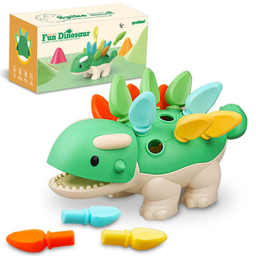 Toddler Montessori Toys Baby Sensory Learning Fine Motor Skills Toy For 6 9 12 Months One Year Old Boy Girl Birthday Gift Ages 1 2 3 4 Kid Dinosaur Educational Toys Sorting Stacking Color Recognition
