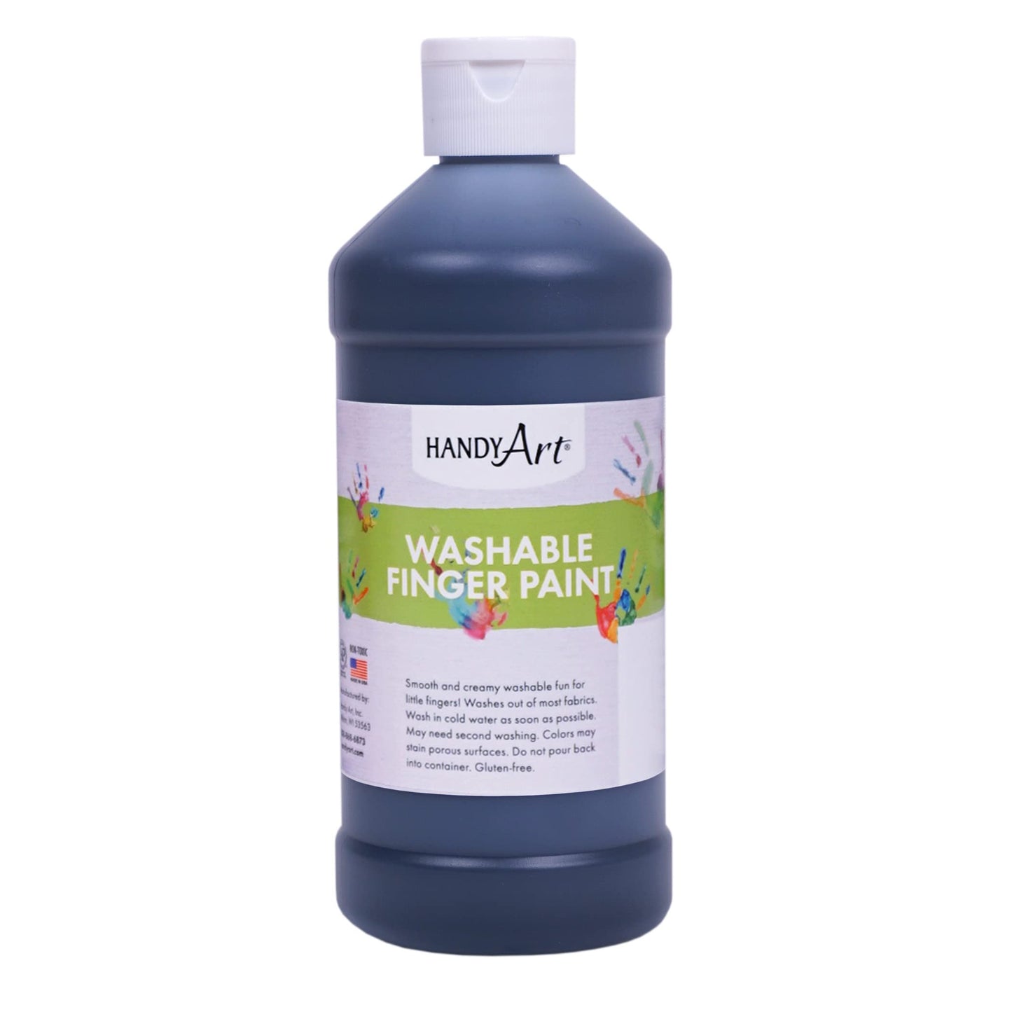 Handy Art Washable Finger Paint 16 ounce, Black
