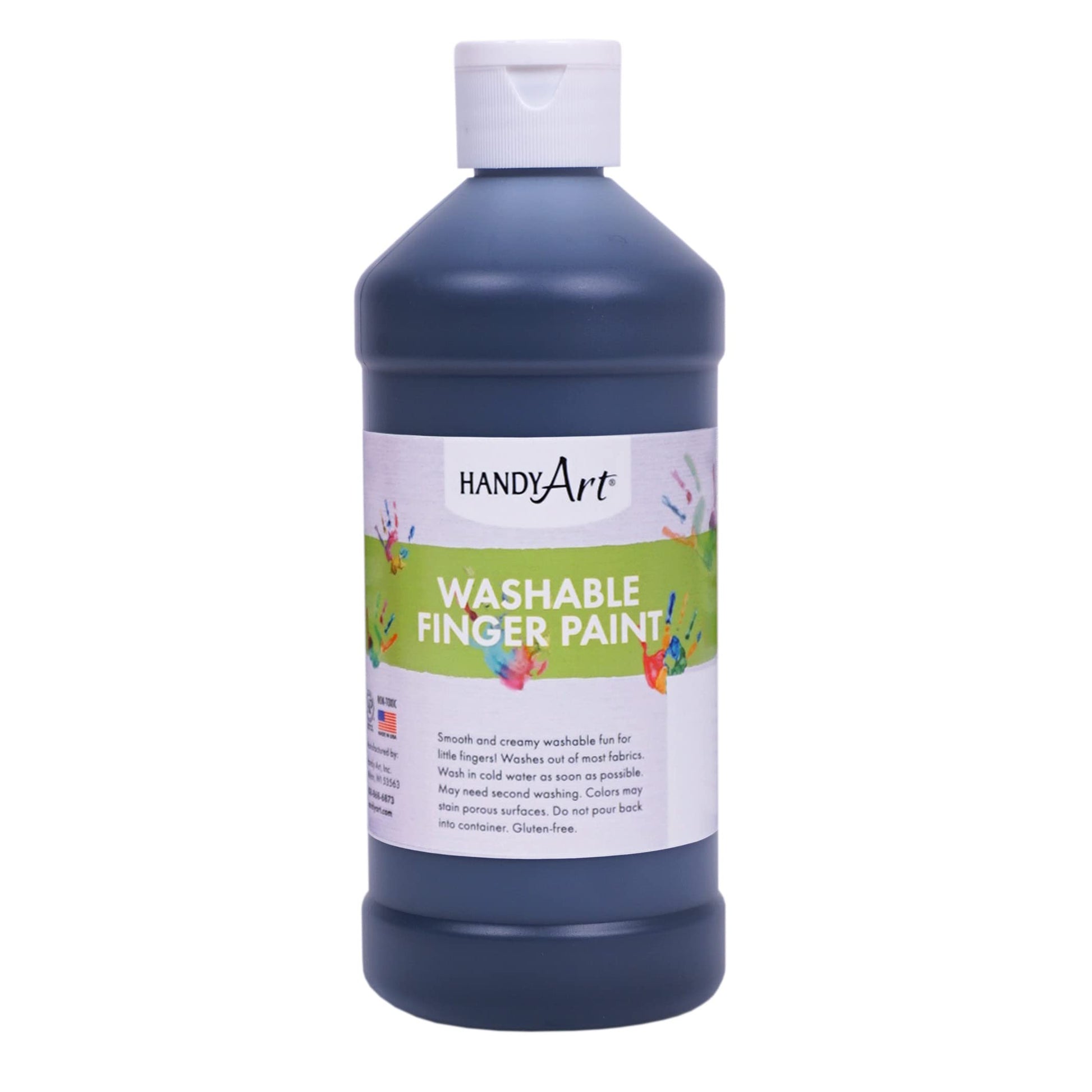 Handy Art Washable Finger Paint 16 ounce, Black