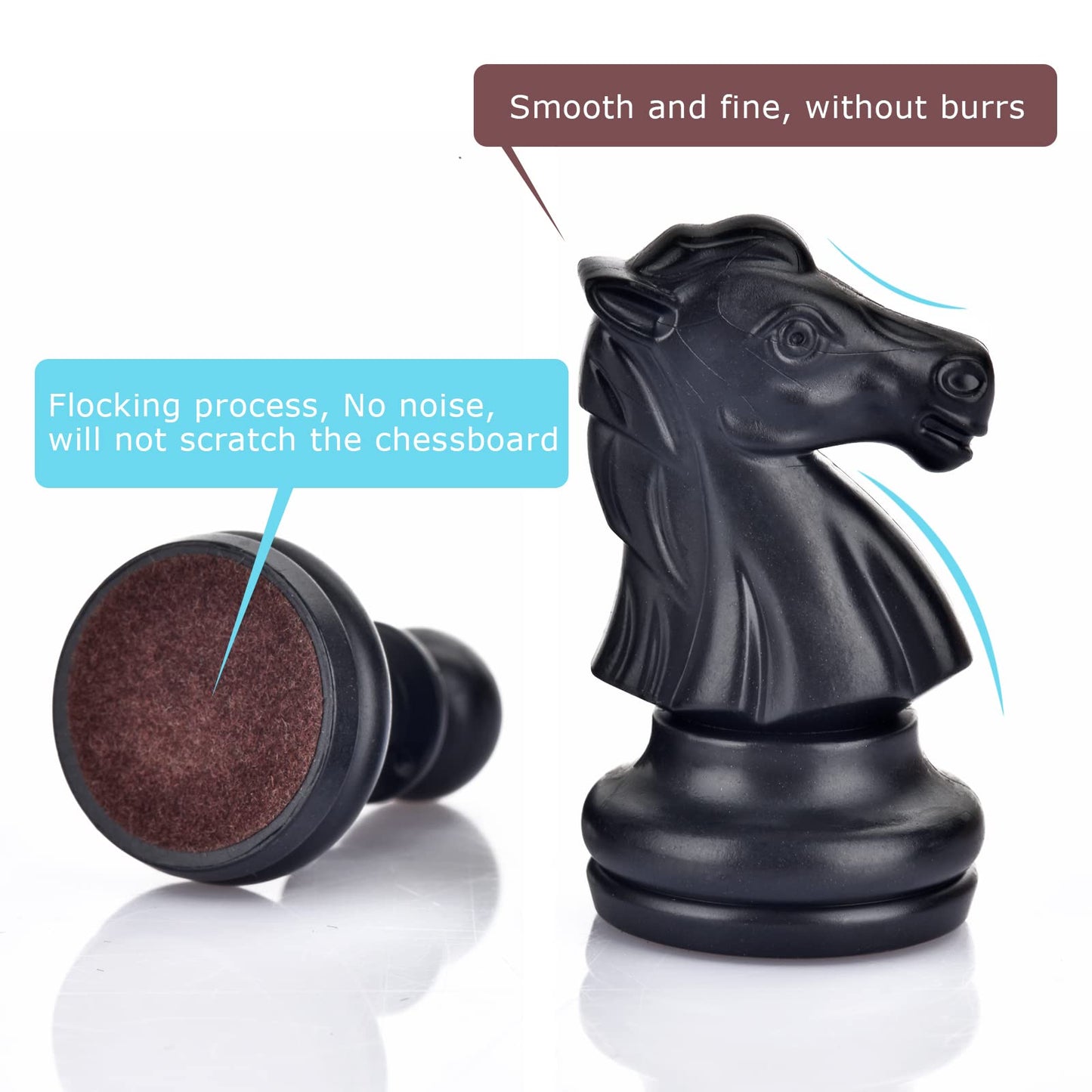 Quadpro Chess Pieces Only, Magnetic Plastic Chessman Set For Replacement Of Missing Pieces, Include Storage Bag (1.96” King - Small)