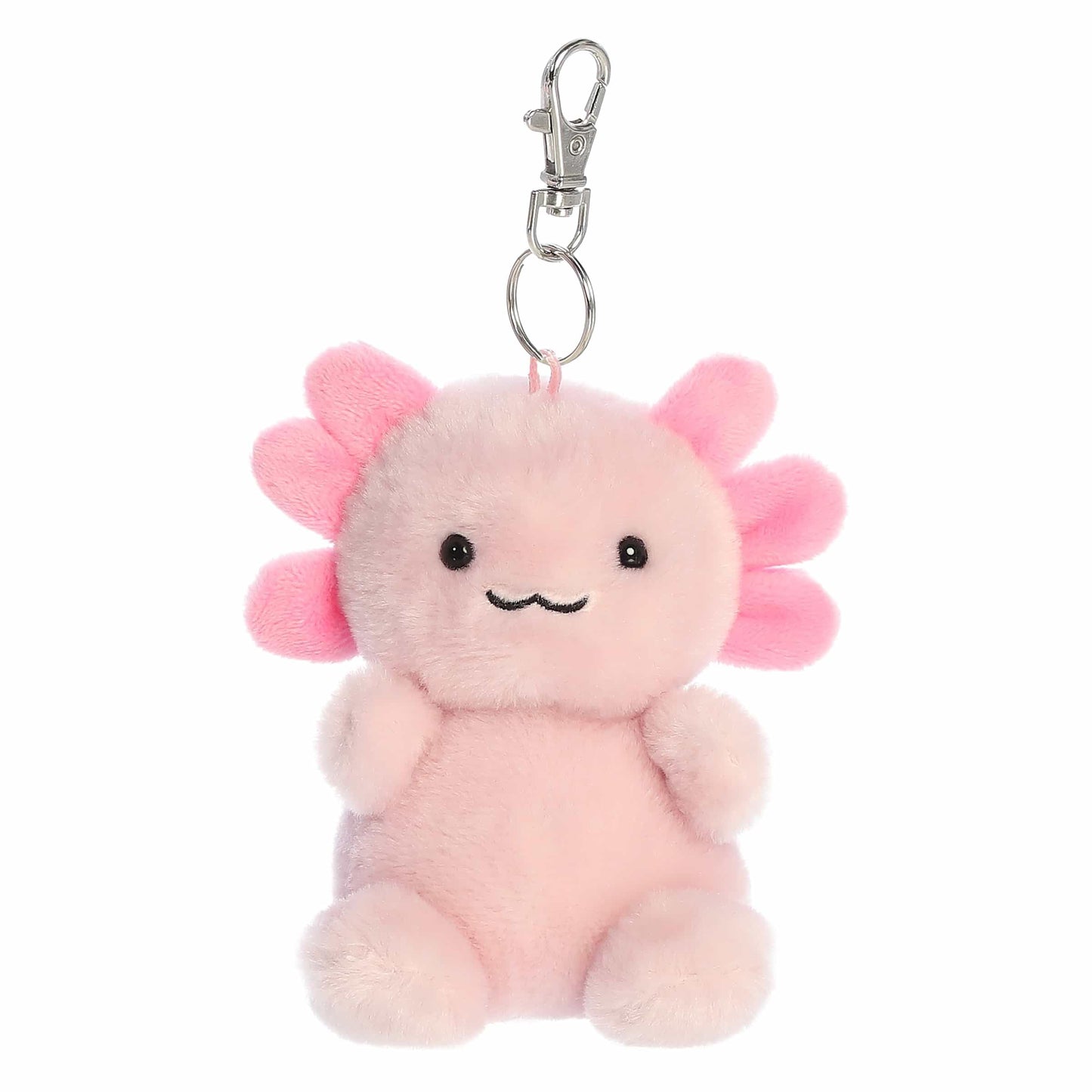 Aurora Adorable Palm Pals Ax Axolotl Clip-On- Fun Collectible Plush For Kids and mature-themed Collectors - Perfect For Backpacks and Birthday Gifts - Pink 4 Inches