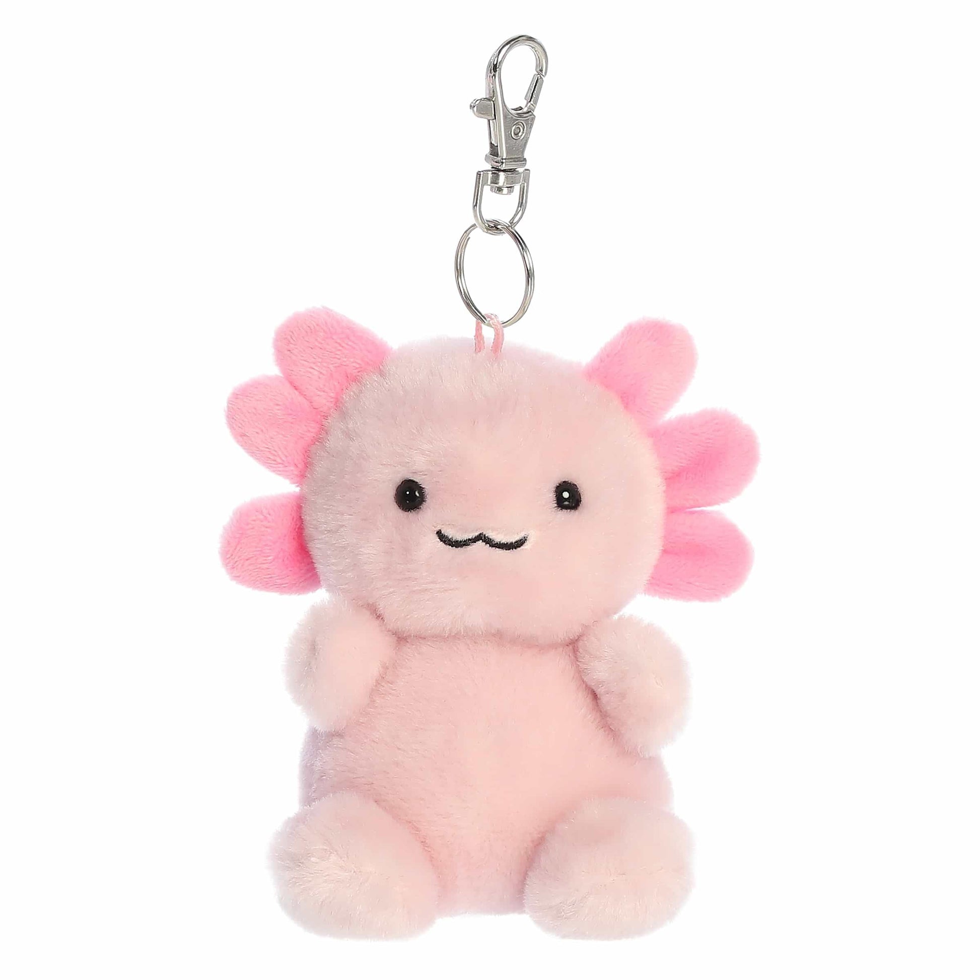 Aurora Adorable Palm Pals Ax Axolotl Clip-On- Fun Collectible Plush For Kids and mature-themed Collectors - Perfect For Backpacks and Birthday Gifts - Pink 4 Inches