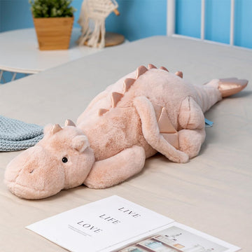 IFX24 Little Pink Dragon Stuffed Animals Plush Toy 27.6 Small Dragon with Wings, Ultra Soft Huggable Plush Toy for Kids & Adults