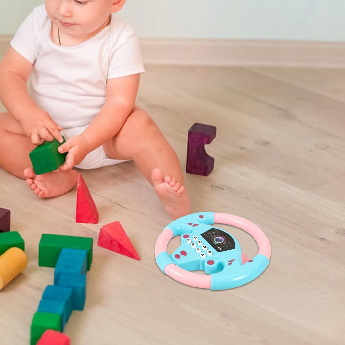 TOYANDONA Steering Wheel Toy Plastic Toy Steering Wheel for Kids Simulated Driving Controller with Light and Music Electric Soun