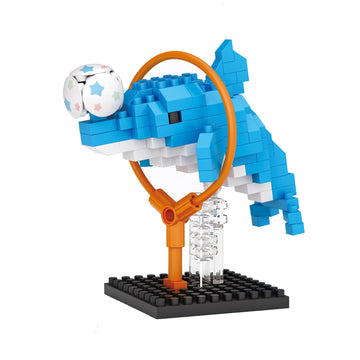 Dolphin Micro Building Bricks Kits, Cute Fish Mini Building Blocks Set, Colorful Animals Toy Educational Creative Model Building