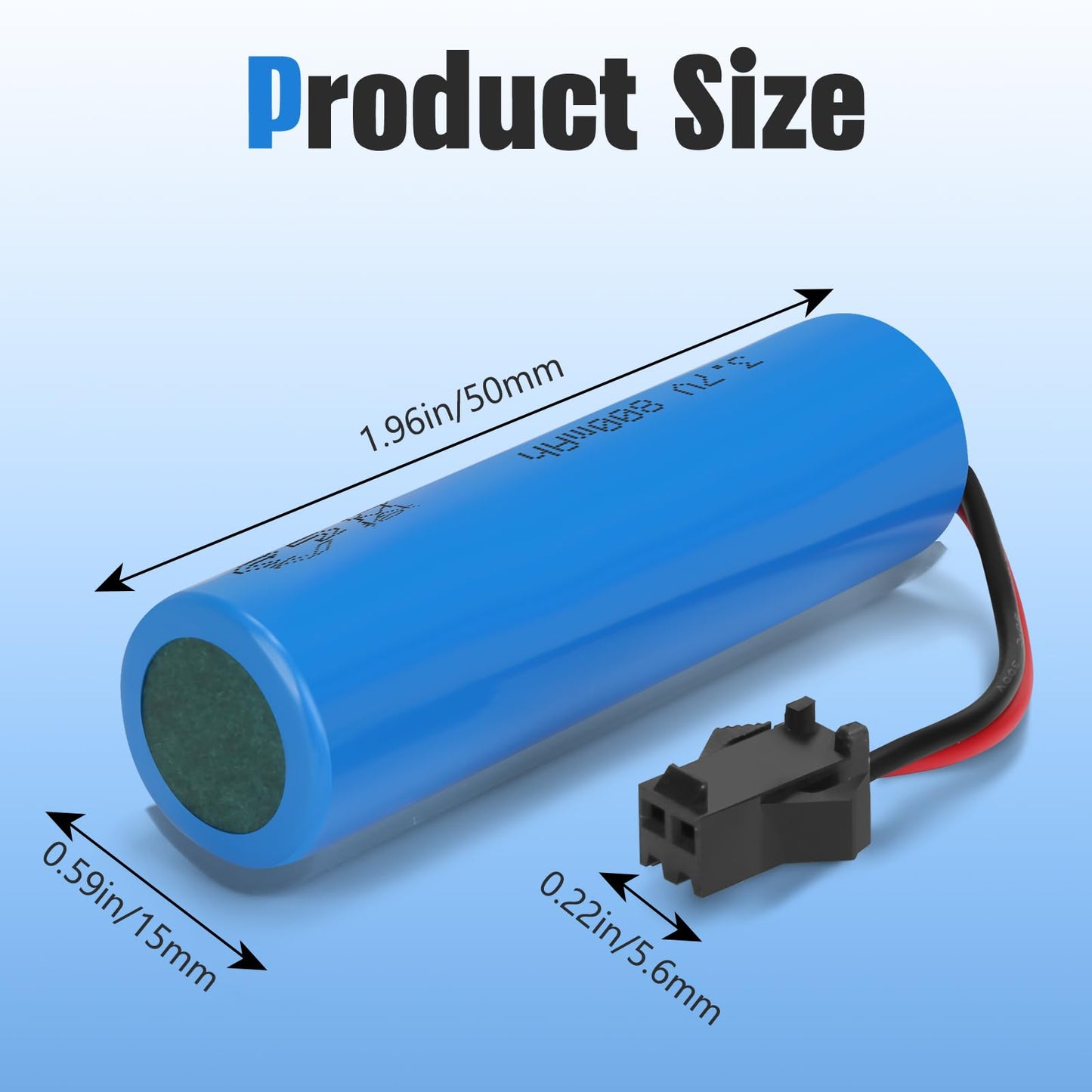 HaiNXC 2 Pack DC 3.7V 800mAh Li-ion Rechargeable Battery for Toy Car, Double Sided RC Stunt Car, Small RC Boat, Tumbling Amphibi